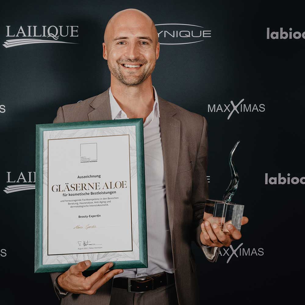 Marco Sperdin Gläserne Aloe - Preisverleihung - Kosmetik Spielberg